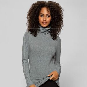 New Halogen Turtleneck Long Sleeve Top Stretchy, Neutral Size 1X, Heathe…